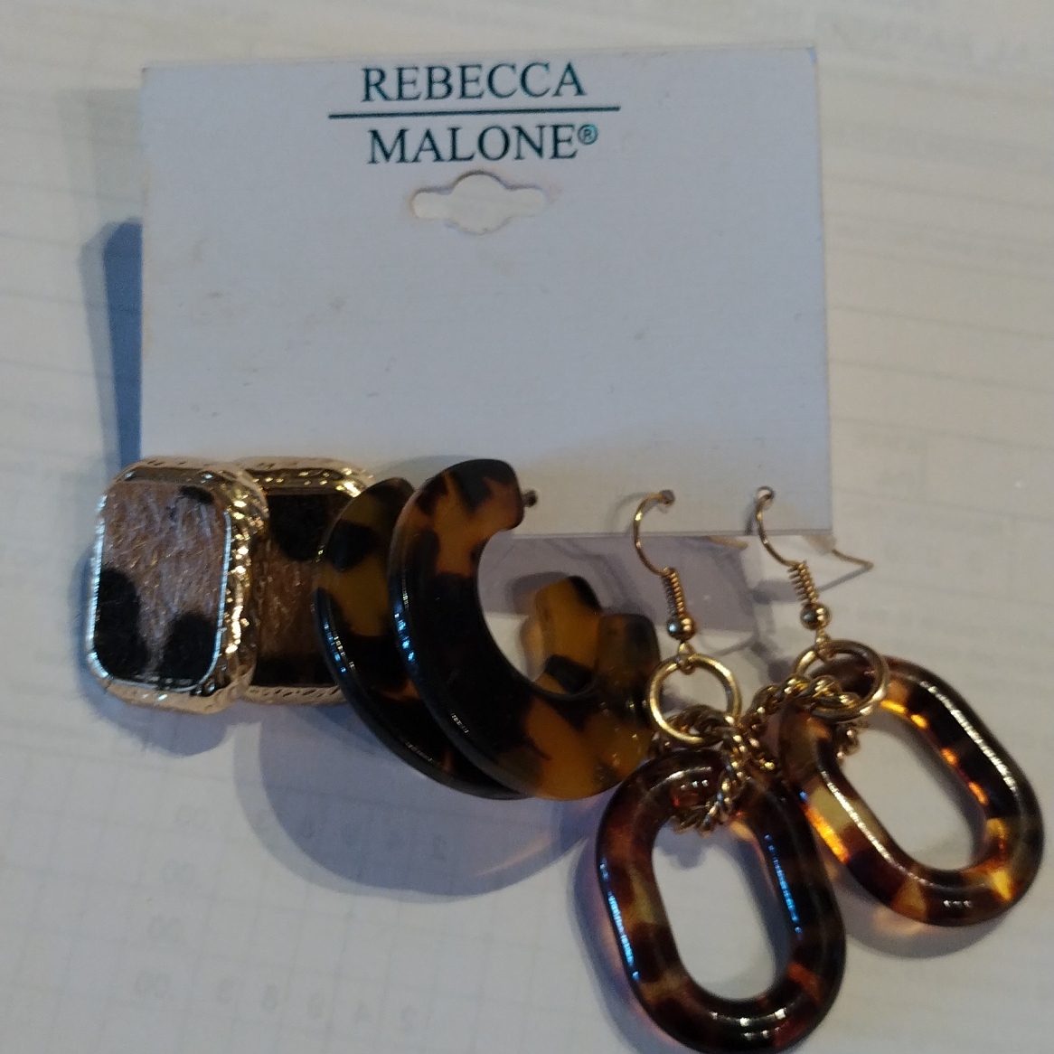 Nwt Animal/Faux Fur Rebecca Malone (3- Pair Earrings) Set